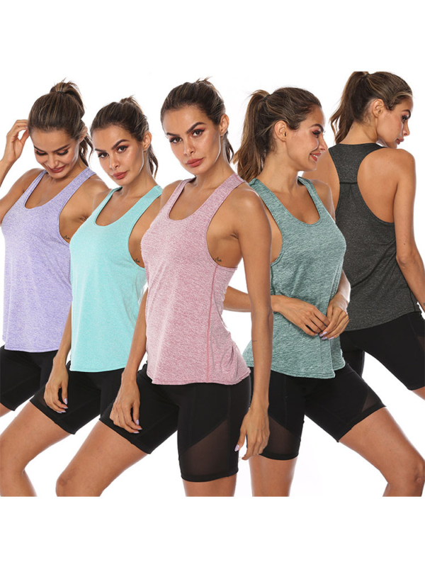 Sleeveless Racerback Yoga Vest Sport Singlet Women Athletic Fitness Sport Tank Tops Gym Running Training Yoga Shirts 1